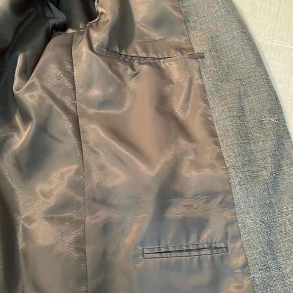 📸Bernhard Altmann Gray Men Suit Jacket Blazer Bronze Crescent Buttons 44 Long - Picture 8 of 17